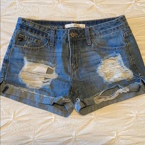 KanCan Distressed Shorts-Small